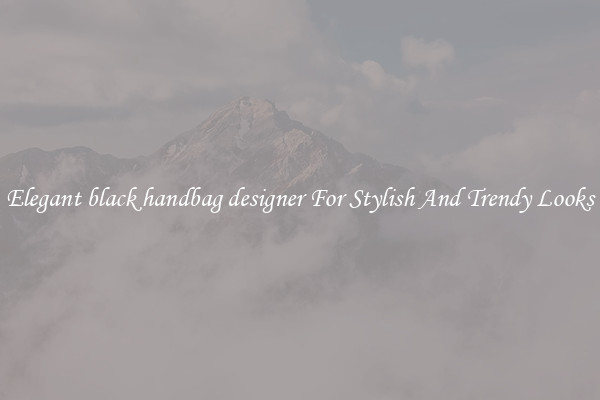 Elegant black handbag designer For Stylish And Trendy Looks
