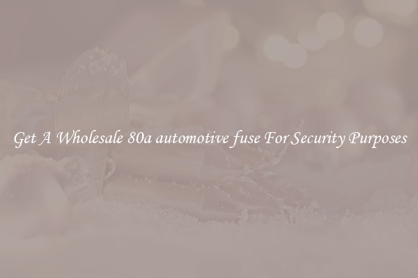 Get A Wholesale 80a automotive fuse For Security Purposes
