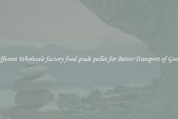 Different Wholesale factory food grade pallet for Better Transport of Goods 