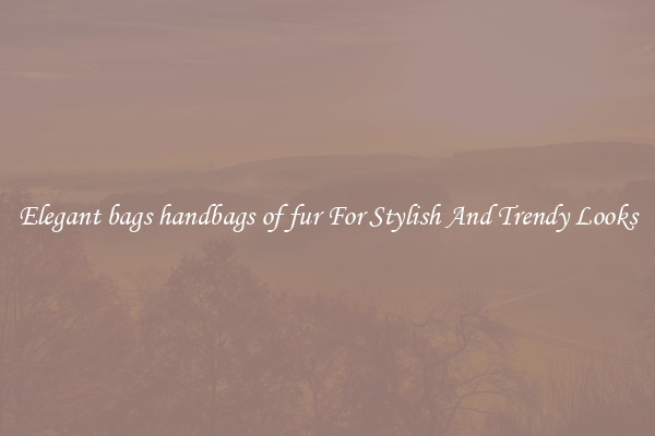 Elegant bags handbags of fur For Stylish And Trendy Looks